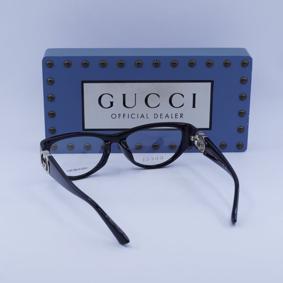 Gucci GG1825O 001 Cat Eye Eyeglasses - Shiny Black 54mm - Picture 9 of 10